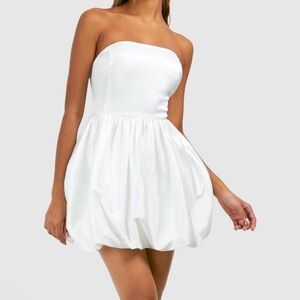 NWT White Strapless Bubble Mini Dress
